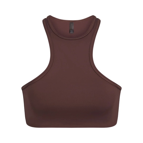 SKIMS Other - SKIMS RECYCLED SWIM HIGH NECK RACER TOP COCOA NWT